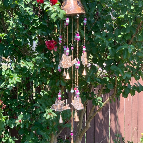 Wooden Sparrow Birds & Glass Beads Wind Chime - Picture 5 of 14